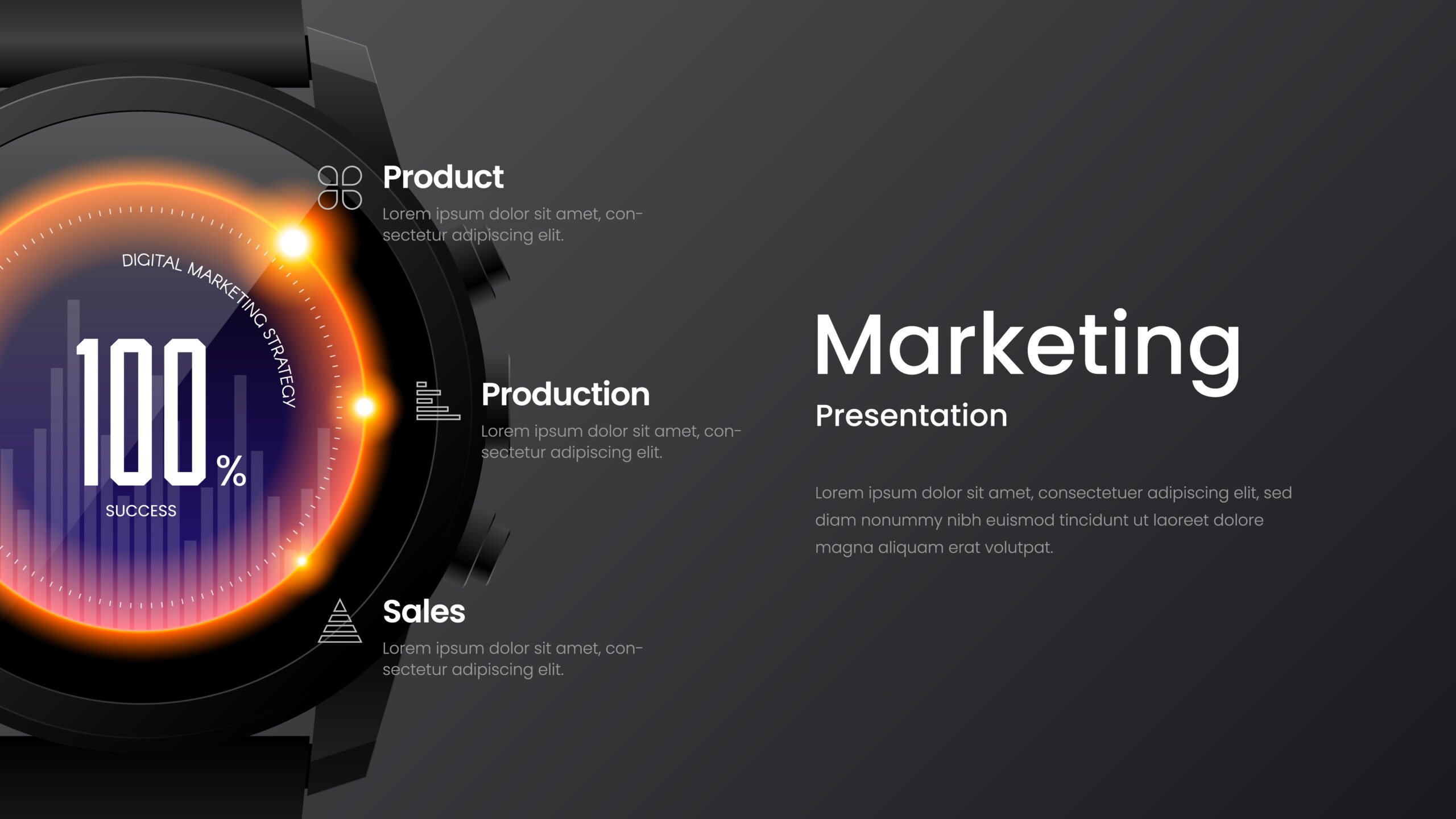 Creative horizontal website screen for responsive web design pro